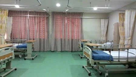 Four-bed resident room at Tabuan Healthcare and Nursing Centre
